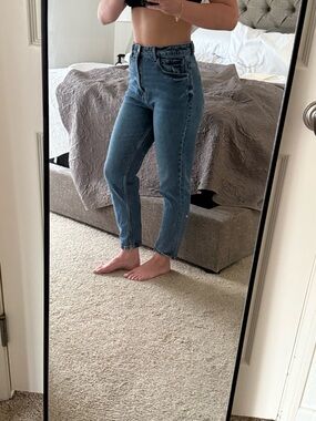 Zara High-Rise Blue Mom Jeans